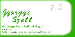 gyorgyi szell business card